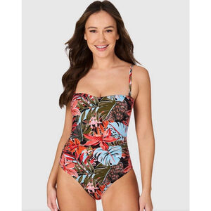 Nip Tuck Hot Tropics Colette One Piece Swimsuit Tropical 10 EUC Multi Fit Cup